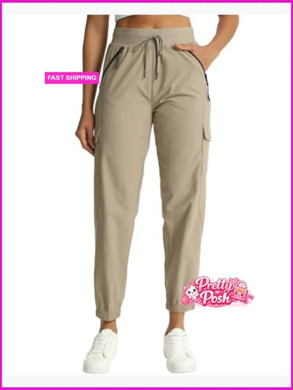 Water Resistant Joggers with Pockets for Hiking Running Travel